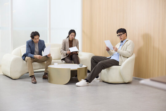 Applicants wait nervously for their interview to start