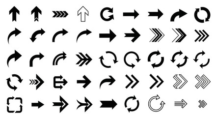 Naklejka premium Collection of various arrow icons.