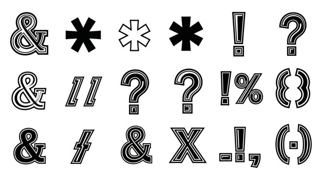 Collection of various punctuation symbols.