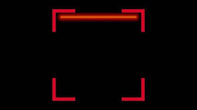 Scanning red light color on transparent background