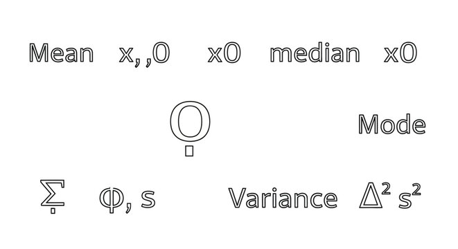 Mathematical Statistics Symbols Icons Set.