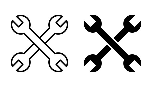 Wrench Icon set. Symbol isolated on white background. vector illustration
