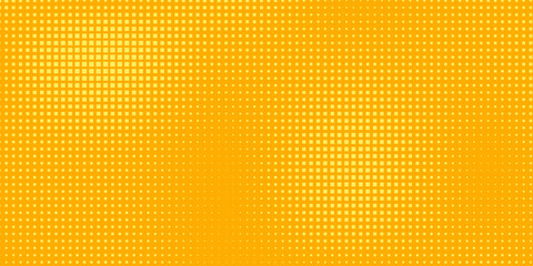 Fototapeta premium Halftone yellow dots on simple orange background