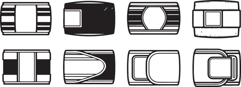 Collection of simple line icon packaging boxes and bags Vector