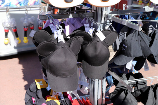 
Mickey Mouse ear hats for sale at outdoor store
