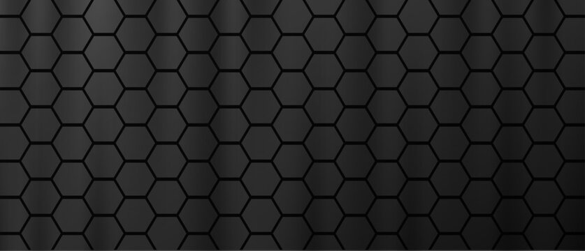 Hexagonal tile grid dark gray geometric pattern texture.