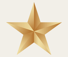 Obraz premium Golden star on white background: shining 3d design.