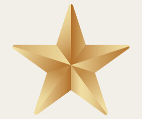Obraz premium Shiny gold star icon with 3d effect.