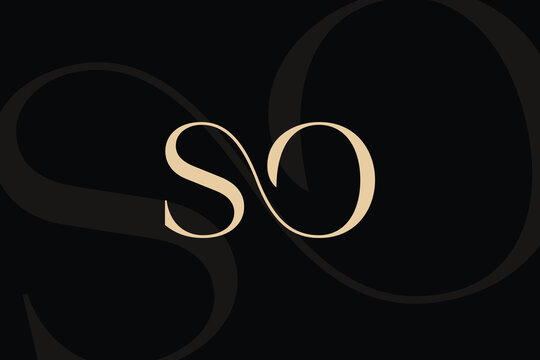 SO or OS letter logo icon design. Classic style luxury initials monogram.