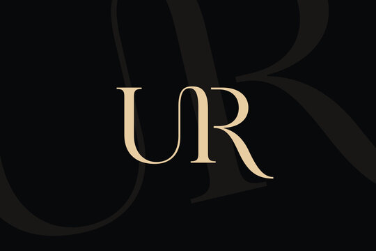 UR or RU letter logo icon design. Classic style luxury initials monogram.