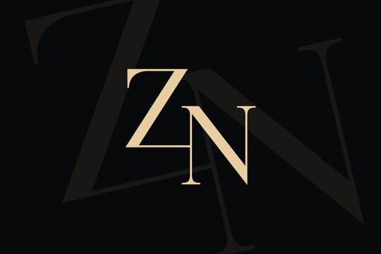 ZN or NZ letter logo icon design. Classic style luxury initials monogram.