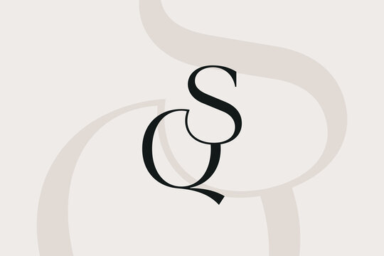 SQ or QS letter logo icon design. Classic style luxury initials monogram.