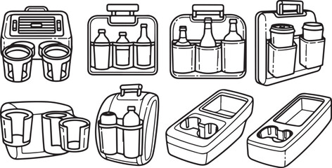 Isometric set of vintage suitcases and trunks vector illustration Vector © rohan