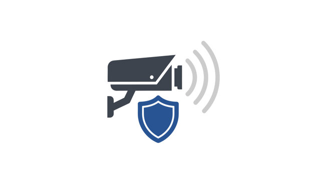 Security camera with shield icon.