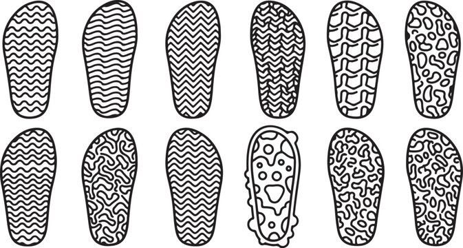 Set of black and white zebra stripe patterns vector icons Vector