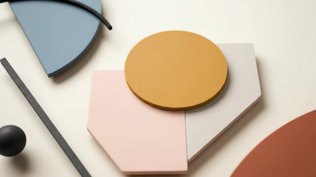 Minimal abstract composition for versatile creative background, clean modern styling, balanced shapes and color, studio lighting, no logos
