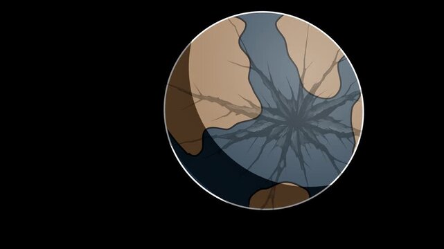 Stylized Planet Earth UI Animation, Dynamic Corner Jump Loop, 4K Motion Graphic Element for Loading Screens with Alpha Channel