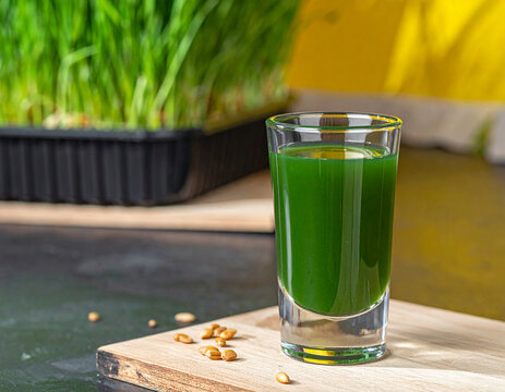 Superfood juice packed with chlorophyll and nutrients.