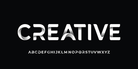 Fototapeta premium Creative urban sport fashion futuristic font and with numbers. vector illustration 