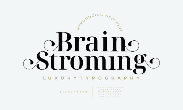 Elegant awesome alphabet letters font and number. unique serif font. Classic Lettering Minimal Fashion Designs. Typography fonts regular uppercase and lowercase. vector illustration 