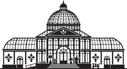 Greenhouse Botanical Conservatory Building Silhouettes © MdHasan