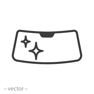 New or clean windshield icon isolated white background element design