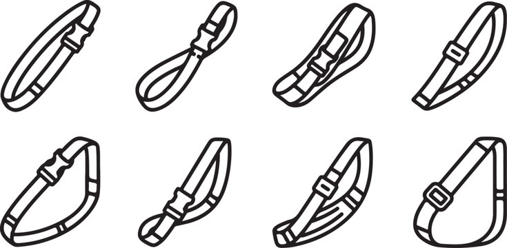 Hand drawn line art of shoes and boots collection Vector