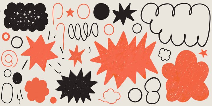 dynamic set of expressive speech bubbles in orange and black high quality professional detailed modern