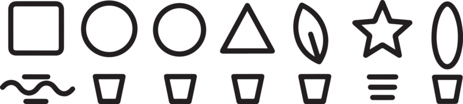 Black and white geometric shapes pattern vector icons set Vector