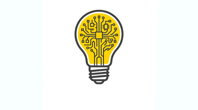 Bright Idea Lightbulb with Circuitry Concept and Innovation.