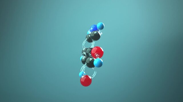 Endless Loop 4k Video Molecule Vitamin B3 Niacin. ProRes 4444.