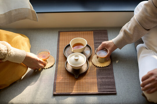 Young couple sharing a perfect moment over tea