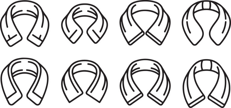 Hand drawn curly brackets and parentheses icons set vector Vector