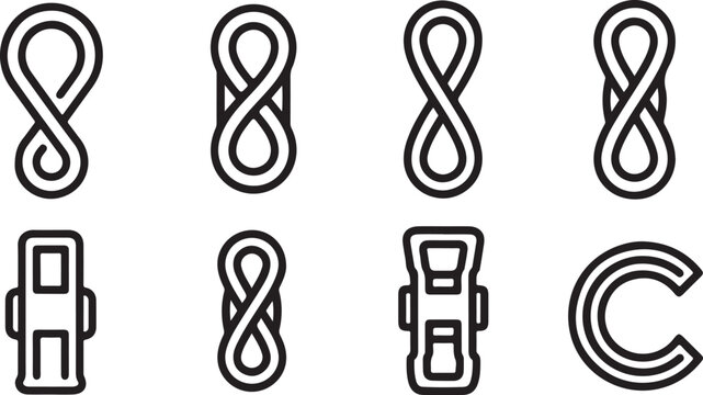 Black vector icons set of social media brands logos Vector