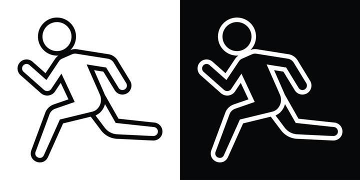 Minimalist outline icon of a person running. Clean, modern design representing sport, movement, and active lifestyle. Ideal for UI/UX elements, fitness apps, icons, and graphic design projects.
