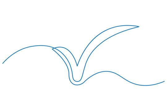 Checkmark continuous one line art approval tick outline minimal vector design