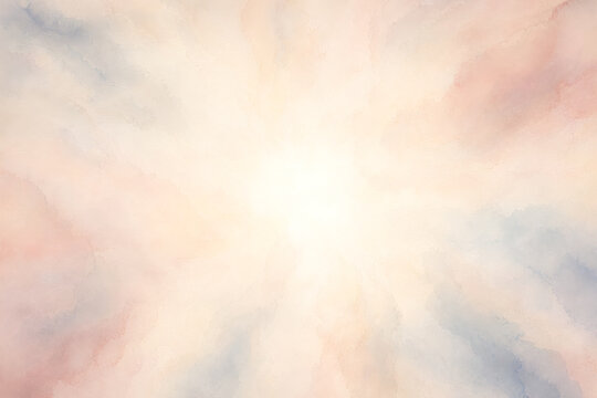 Upward view stretch ceiling warm pastel watercolor radial background. Soft beige and peach tones with subtle blue accents, smooth flow and depth, ideal for modern interiors and ceiling design.