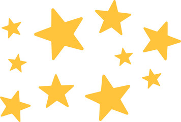 Obraz premium Scattered yellow stars on a white background pattern celebration