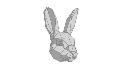 Low Poly 3D Bunny Rabbit Head. © Nur