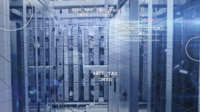 Overlay graphics appearing right causing camera dollying toward server racks, syncing DAT_7384 HUD
