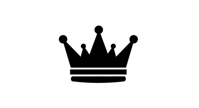 Simple black vector illustration graphic design of a regal crown symbol representing royalty leadership and authority