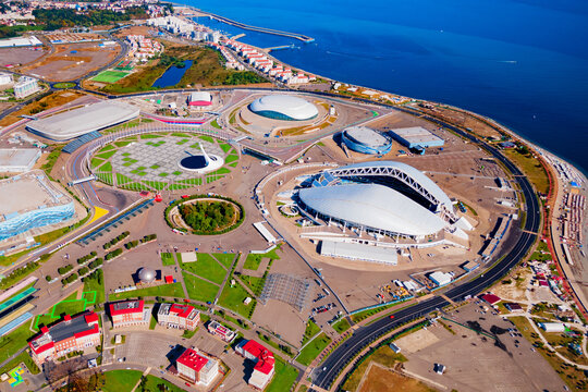 Sochi Olympic Park aerial panoramic view