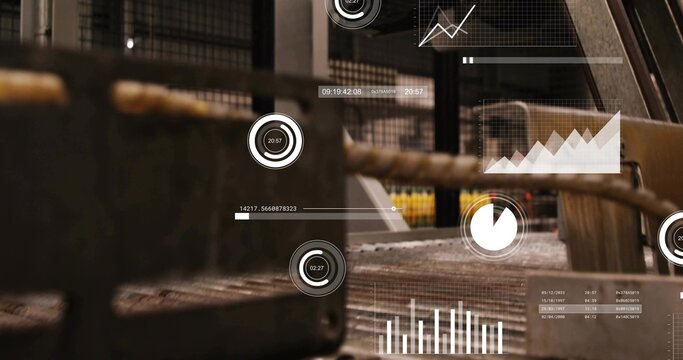 Displaying metal grated walkway rusted block and thick rope running across plant with HUD panels