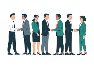 Obraz premium Business people shaking hands during corporate meeting making deal for partnership and teamwork work.