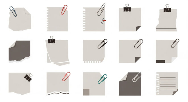 Paper Notes With Paperclips.