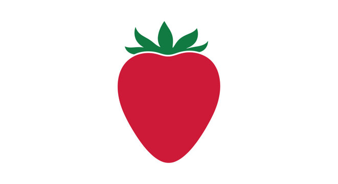 Fresh red strawberry fruit single.