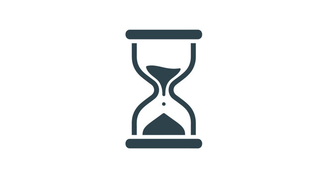Hourglass timer with sand flowing.