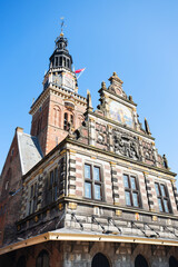 Fototapeta premium Waag Tower or Waagtoren in Alkmaar town, Netherlands