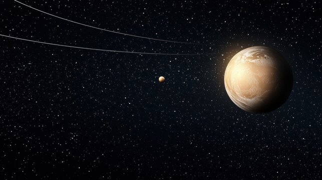 earth orbit Earth rotating in orbit, sun partially visible, starfield background, realistic depiction of planetary motion.