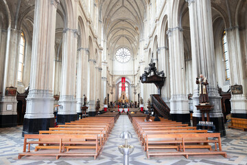 Naklejka premium Saint Catherine Church interior in Brussels, Belgium